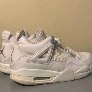All White “PURE MONEY” Jordan 4’s